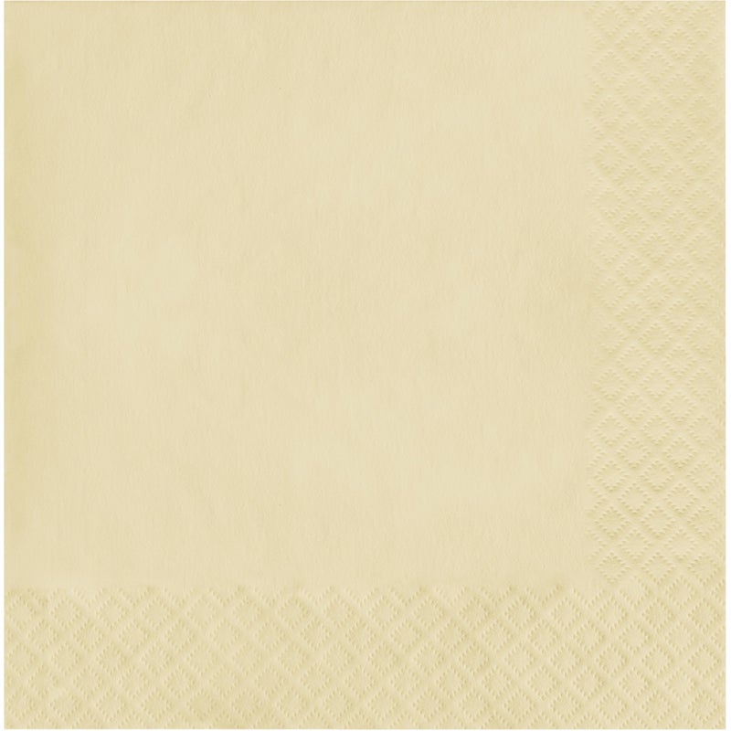Creative Converting Touch of Color 2-Ply 50 Count Paper Lunch Napkins, Ivory - Image 1
